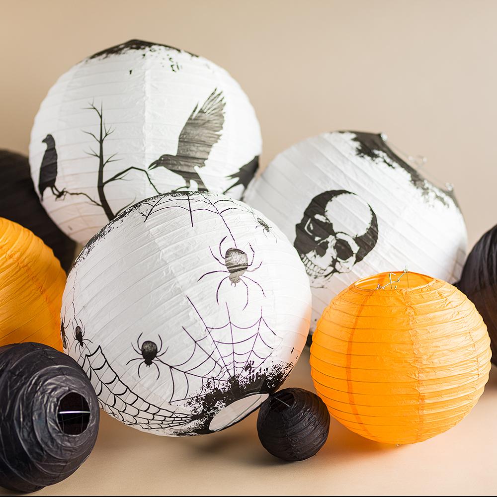 Multi-Color 11-pc Halloween Party Pack  Paper Lanterns Combo Set on Sale Now At Best Bulk Wholesale Prices! - AsianImportStore.com - B2B Wholesale Lighting and Decor