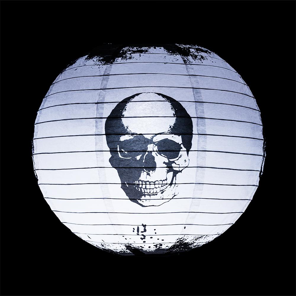 14" Halloween Skull Skeleton Face Paper Lantern, Hanging Decoration - AsianImportStore.com - B2B Wholesale Lighting and Decor