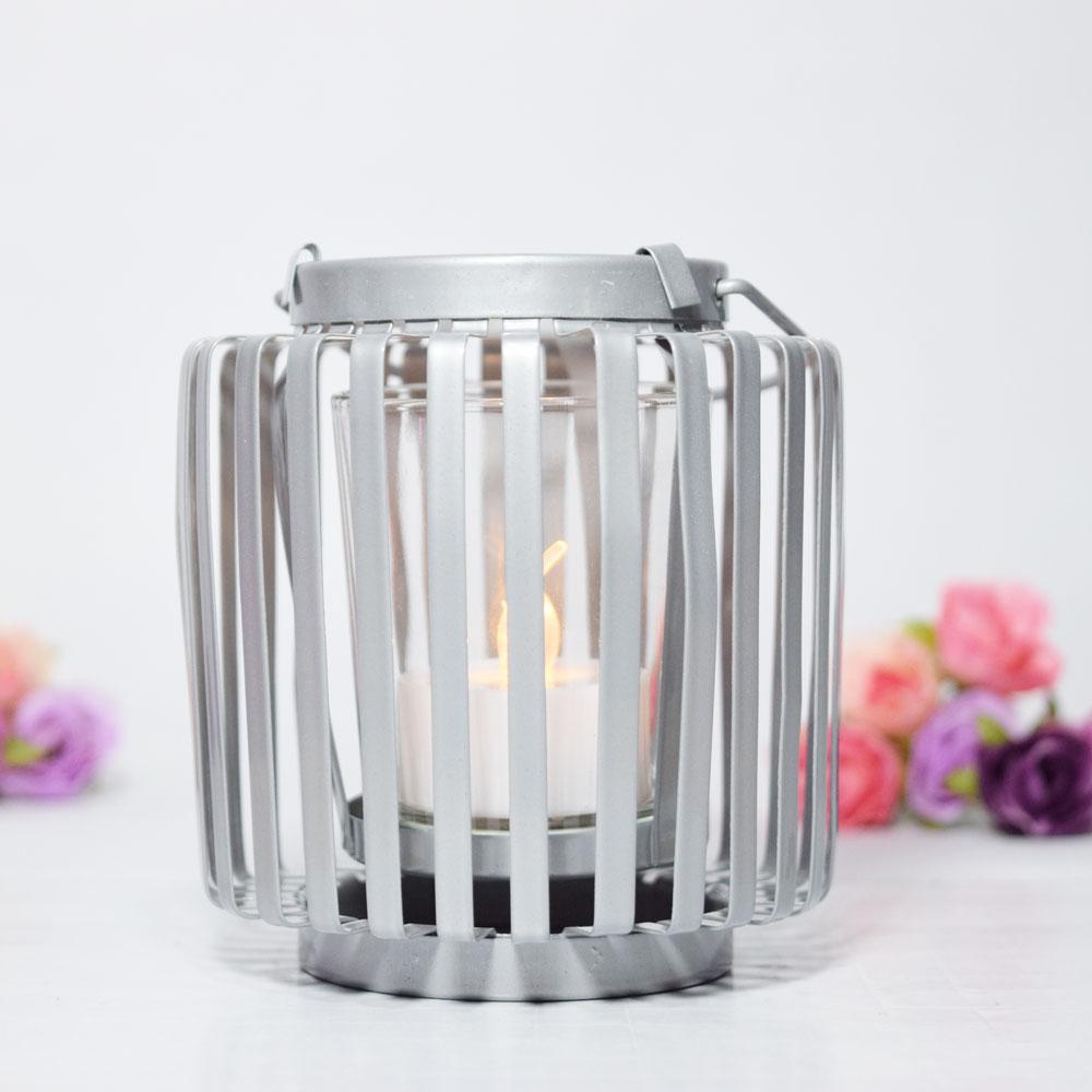 Hanging Cylinder Tealight Candle Lantern - Silver (50 PACK) - AsianImportStore.com - B2B Wholesale Lighting and Décor