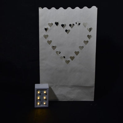 Heart Paper Luminaries / Luminary Lantern Bags Path Lighting (10 PACK) - AsianImportStore.com - B2B Wholesale Lighting and Decor