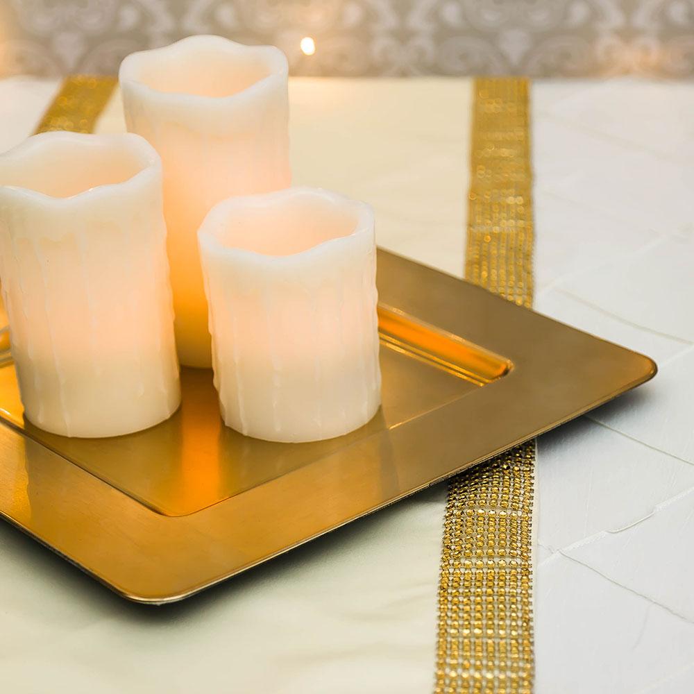  Gold Heavy Duty Square Charger Plate (13 Inch) - Rustic Brushed Finish - AsianImportStore.com - B2B Wholesale Lighting and Decor
