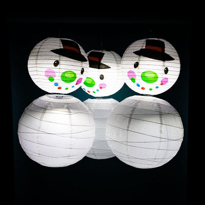 6-pc Frosty Snowman Holiday Christmas Party Pack Paper Lanterns Combo Set - AsianImportStore.com - B2B Wholesale Lighting and Decor