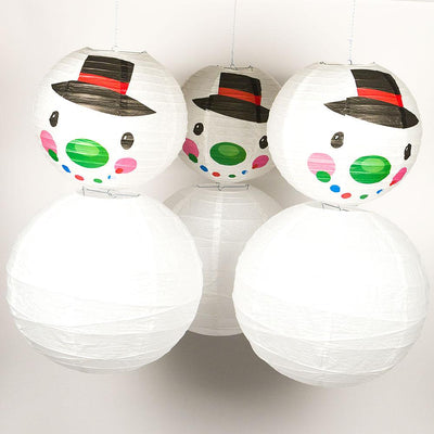 6-pc Frosty Snowman Holiday Christmas Party Pack Paper Lanterns Combo Set - AsianImportStore.com - B2B Wholesale Lighting and Decor