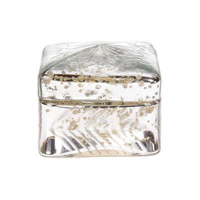 (Discontinued) (20 PACK) Vintage Mercury Glass Trinket Box (2.5-Inch, Silver, Square Design)