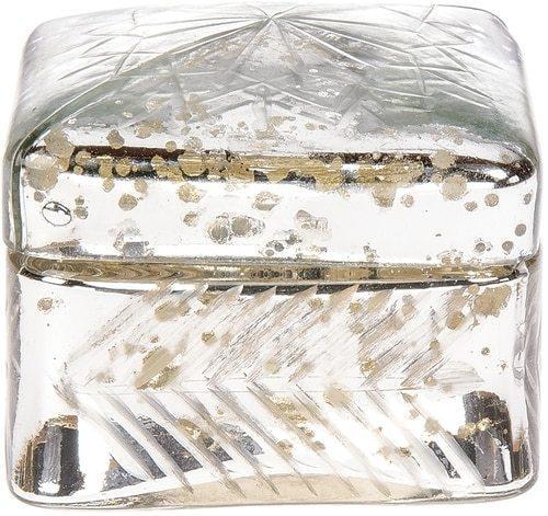 Vintage Mercury Glass Trinket Box (2.5-Inch, Silver, Square Design) (20 PACK) - AsianImportStore.com - B2B Wholesale Lighting and Décor