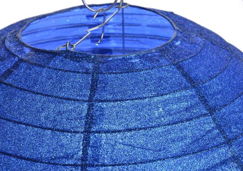 12" Dark Blue Glitter Round Paper Lantern, Chinese Hanging Wedding & Party Decoration - AsianImportStore.com - B2B Wholesale Lighting and Decor