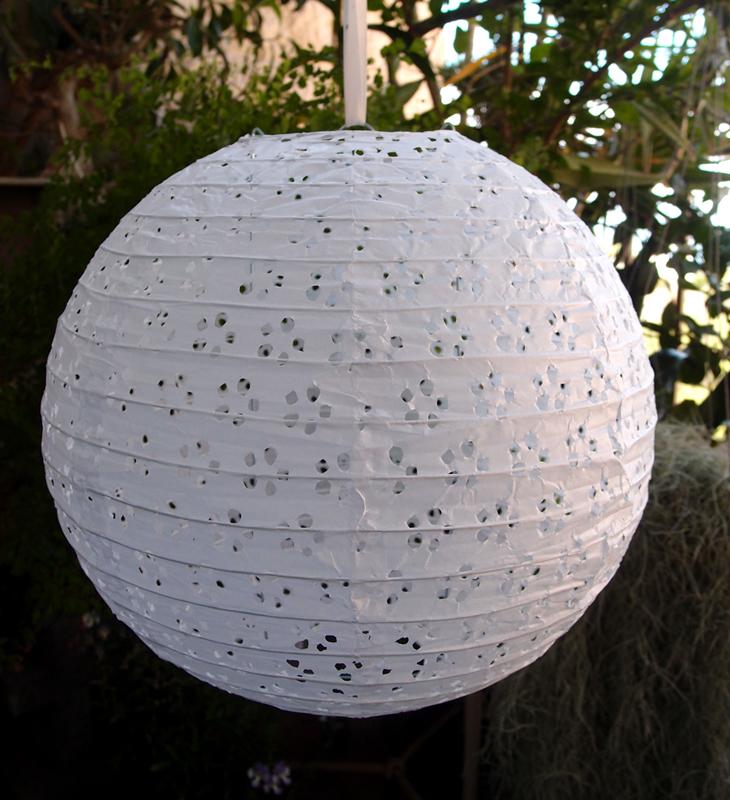 16" Round Eyelet Lace Look Paper Lantern - White - AsianImportStore.com - B2B Wholesale Lighting and Decor