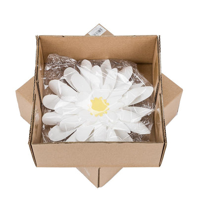 (Discontinued) (48 PACK) Premium 8" Pre-made White Daisy Paper Flower Backdrop Wall Decor for Weddings, Photo Shoots, Birthday Parties and more