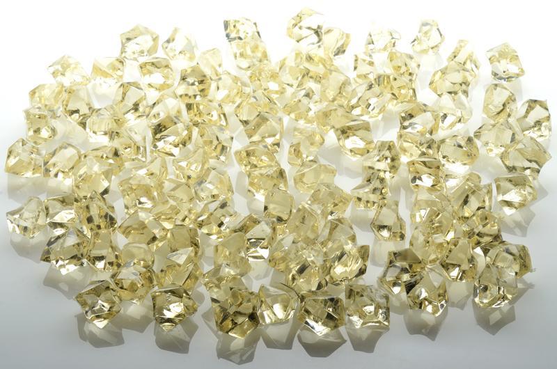 (Discontinued) (46 PACK) Beige Gemstones Acrylic Crystal Wedding Table Scatter Confetti Vase Filler (3/4 lb Bag)