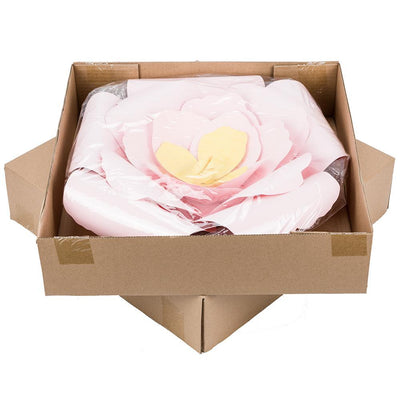 (Discontinued) (12 PACK) Giant 16" Light Pink Rose Paper Flower Backdrop Wall Decor, 3D Premade