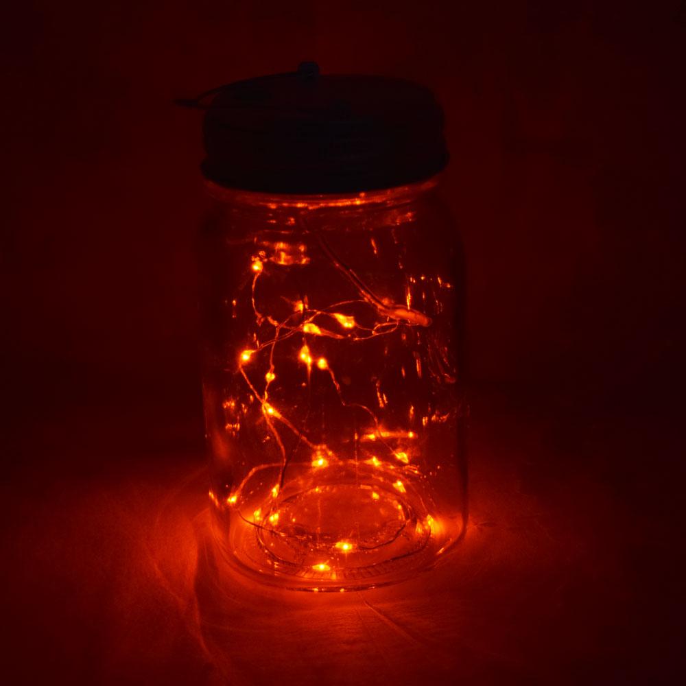  Fantado Wide Mouth Clear Mason Jar Light w/ Hanging Orange Fairy LED Kit - AsianImportStore.com - B2B Wholesale Lighting and Decor