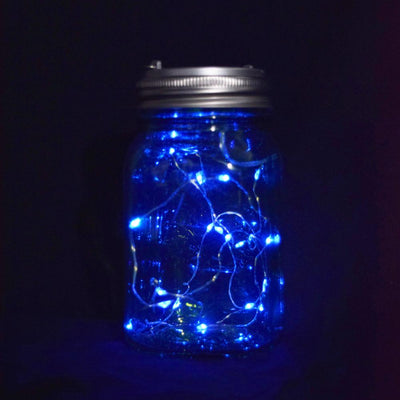 BULK PACK (6) Fantado Wide Mouth Lime Green Mason Jar Lights w/ Hanging Blue Fairy LED Kit - AsianImportStore.com - B2B Wholesale Lighting and Decor