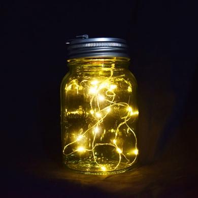 BULK PACK (6) Fantado Wide Mouth Lime Green Mason Jar Lights w/ Hanging Warm White Fairy LED Kit - AsianImportStore.com - B2B Wholesale Lighting and Decor