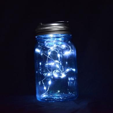 BULK PACK (6) Fantado Wide Mouth Water Blue Mason Jar Lights w/ Hanging Cool White Fairy LED Kit - AsianImportStore.com - B2B Wholesale Lighting and Decor