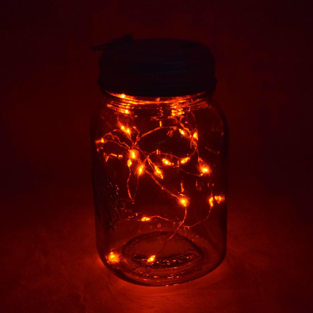 Fantado Wide Mouth Water Blue Mason Jar Light w/ Hanging Orange Fairy LED Kit - AsianImportStore.com - B2B Wholesale Lighting and Decor