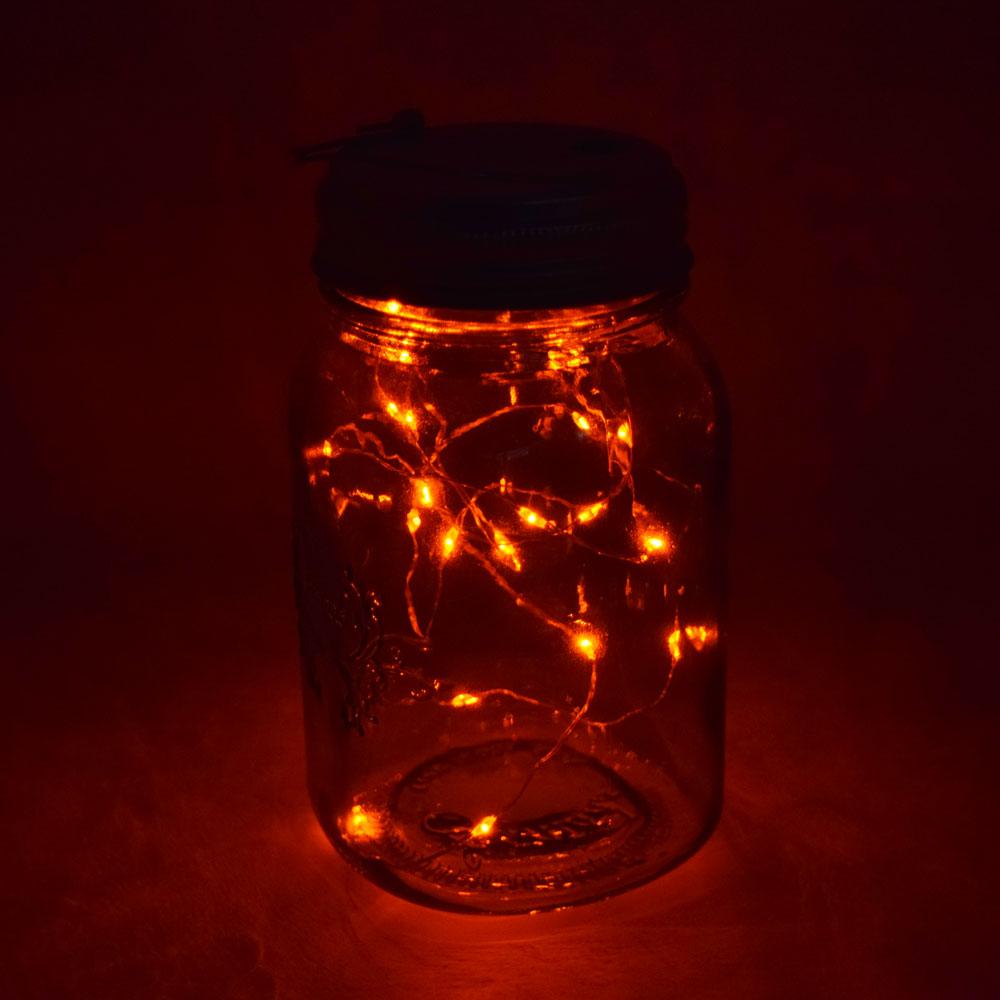  Fantado Wide Mouth Water Blue Mason Jar Light w/ Hanging Orange Fairy LED Kit - AsianImportStore.com - B2B Wholesale Lighting and Decor