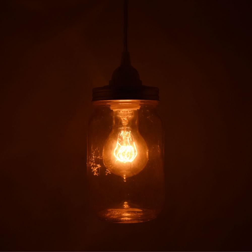 Light Pink Glass Mason Jar Pendant Light Kit, Regular Mouth, Black Cord, 15FT - AsianImportStore.com - B2B Wholesale Lighting & Decor since 2002