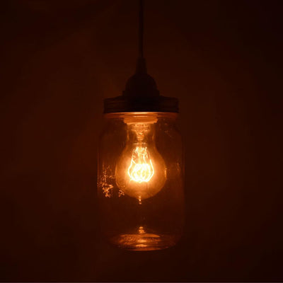 Fantado Light Pink Glass Mason Jar Pendant Light Kit, Wide Mouth, Black Cord, 15FT - AsianImportStore.com - B2B Wholesale Lighting and Decor