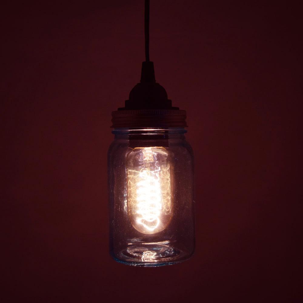 Fantado Light Pink Glass Mason Jar Pendant Light Kit, Wide Mouth, White Cord, 15FT - AsianImportStore.com - B2B Wholesale Lighting and Decor