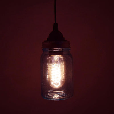 Fantado Light Pink Glass Mason Jar Pendant Light Kit, Wide Mouth, White Cord, 15FT - AsianImportStore.com - B2B Wholesale Lighting and Decor