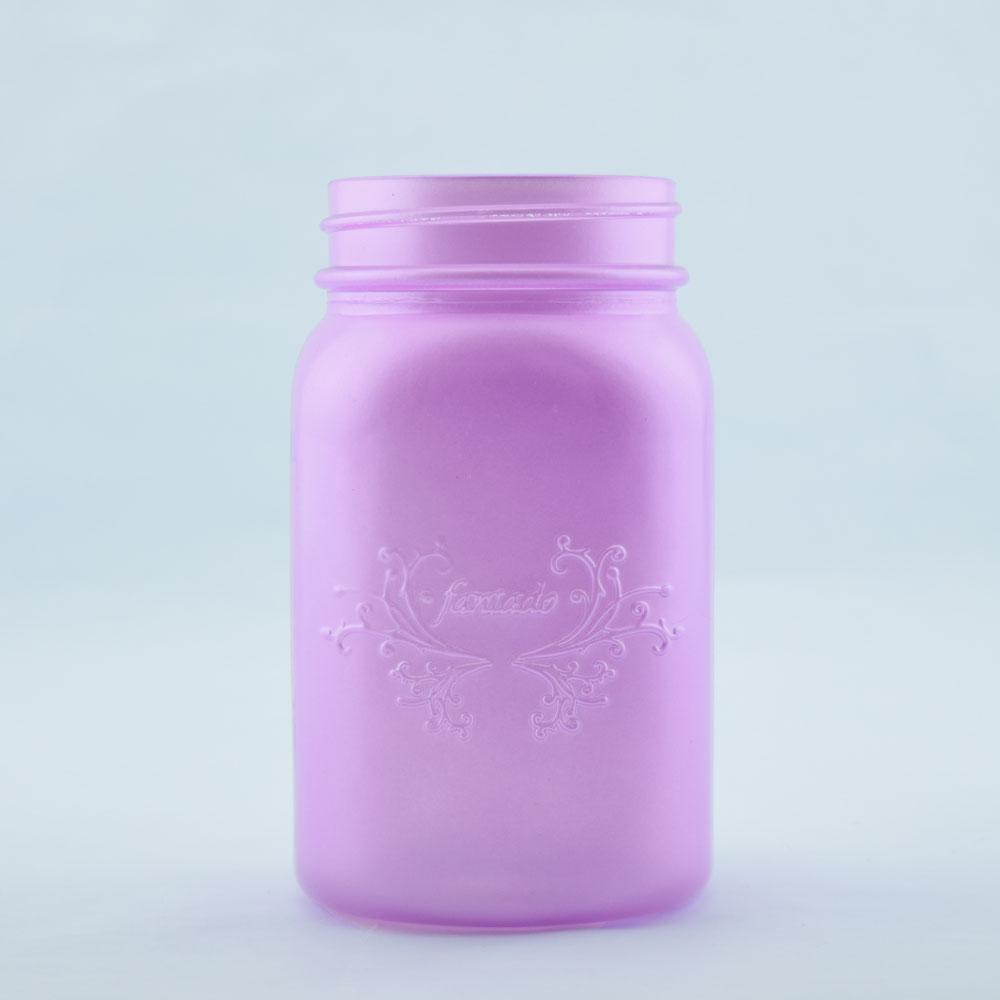 Fantado Frosted Lavender Mason Jar Pendant Light Kit, Regular Mouth, Black Cord, 15FT - AsianImportStore.com - B2B Wholesale Lighting and Decor
