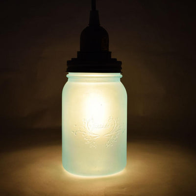 Fantado Frozen Blue Mason Jar Pendant Light Kit, Regular Mouth, Clear Cord, 15FT - AsianImportStore.com - B2B Wholesale Lighting and Decor