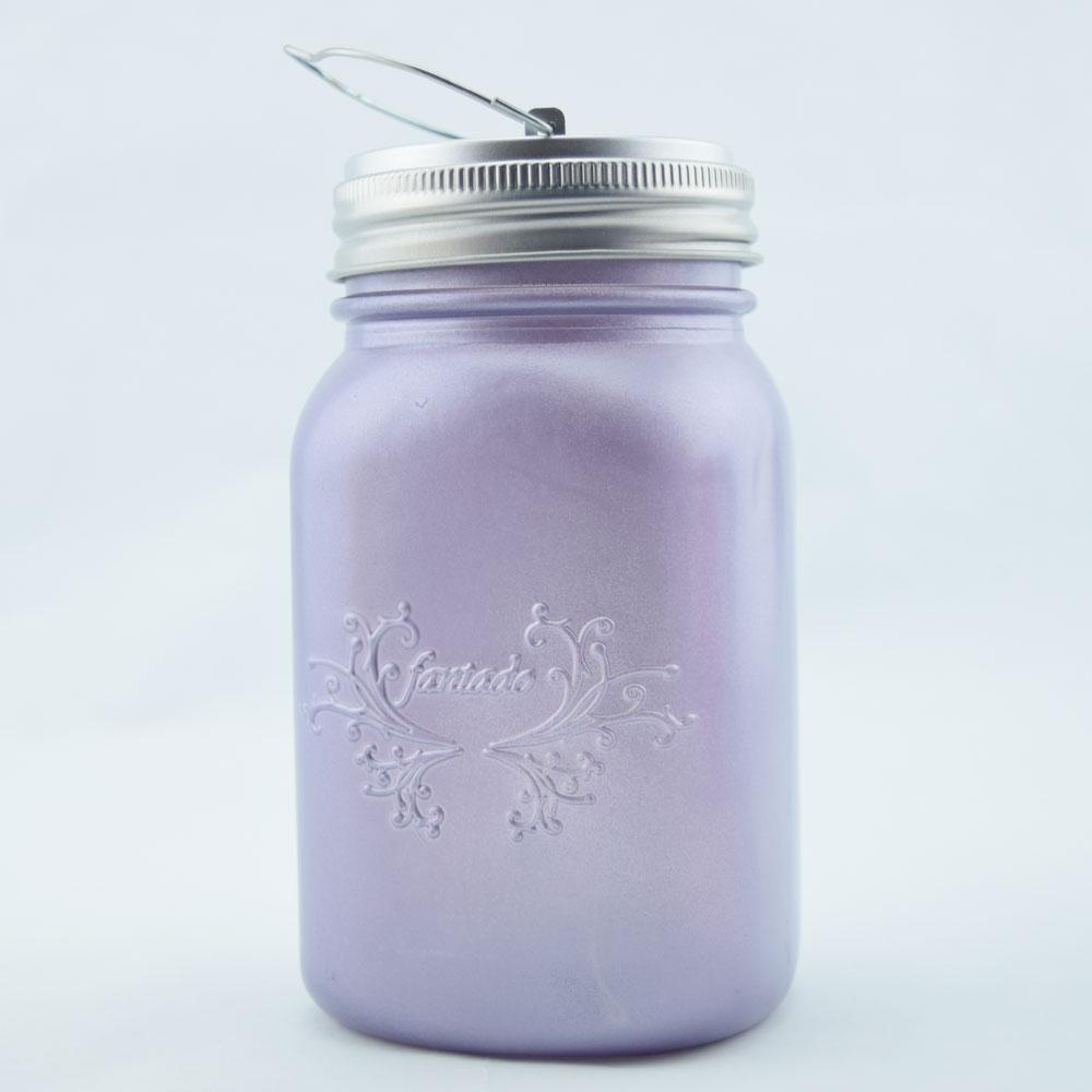  Fantado Wide Mouth Wisteria Purple Mason Jar Luminaria Light w/ Hanging Warm White Fairy LED Kit - AsianImportStore.com - B2B Wholesale Lighting and Decor