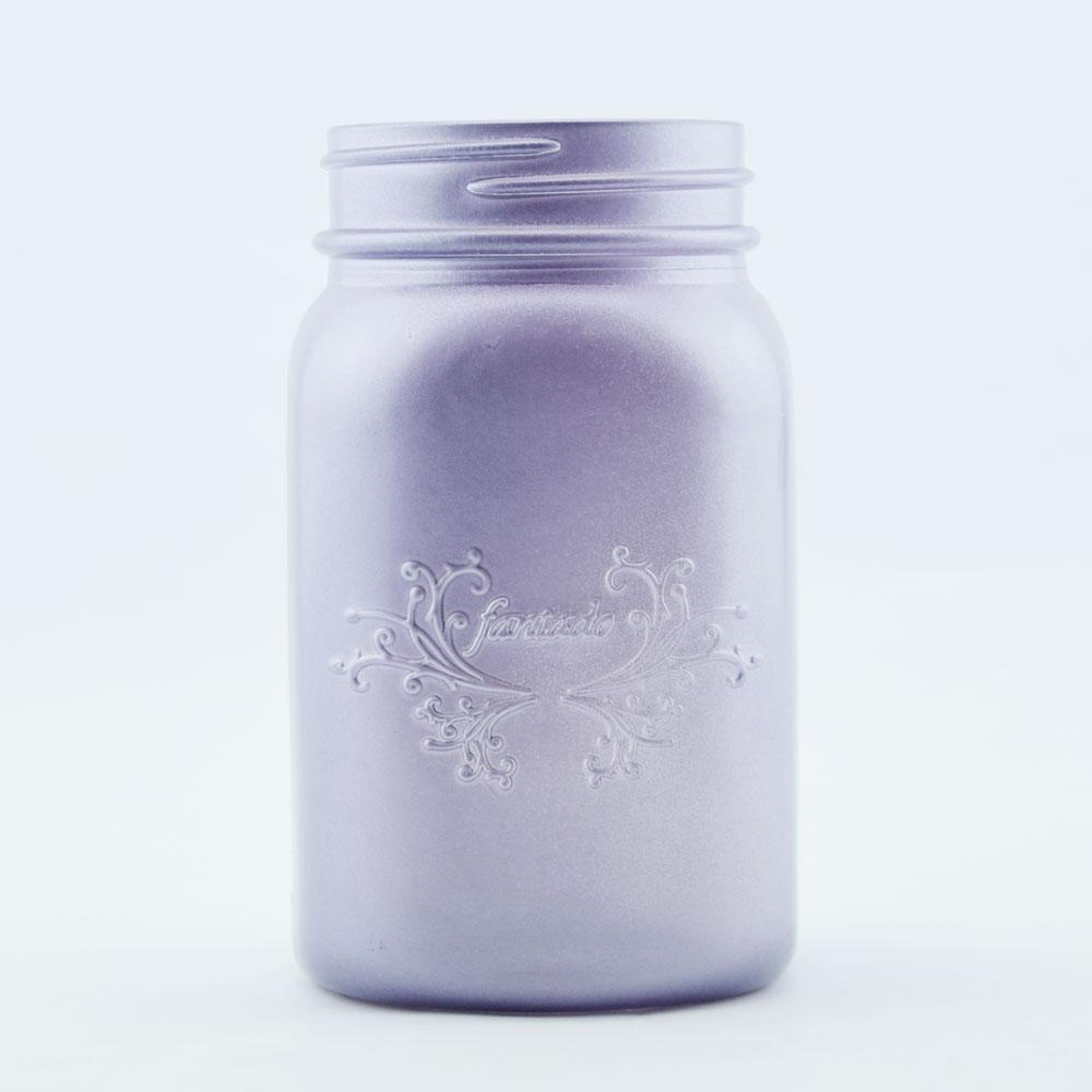 Fantado Frosted Wisteria Purple Mason Jar Pendant Light Kit, Wide Mouth, Black Cord, 15FT - AsianImportStore.com - B2B Wholesale Lighting and Decor