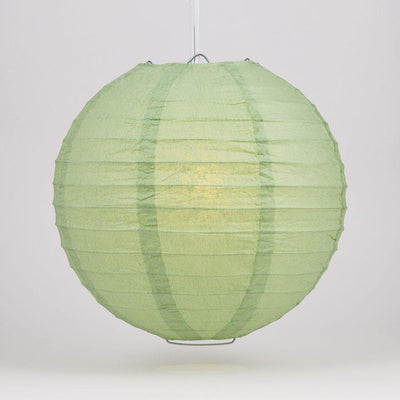 14" Sea Green Round Paper Lantern, Even Ribbing, Chinese Hanging Wedding & Party Decoration - AsianImportStore.com - B2B Wholesale Lighting and Decor