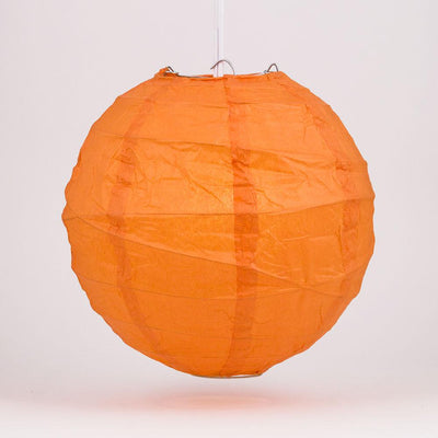 20" Persimmon Orange Round Paper Lantern, Crisscross Ribbing, Chinese Hanging Wedding & Party Decoration - AsianImportStore.com - B2B Wholesale Lighting and Decor