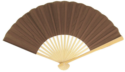 9" Brown Silk Hand Fans for Weddings (10 PACK) - AsianImportStore.com - B2B Wholesale Lighting and Decor