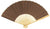 (Discontinued) (100 PACK) 9" Brown Silk Hand Fans for Weddings