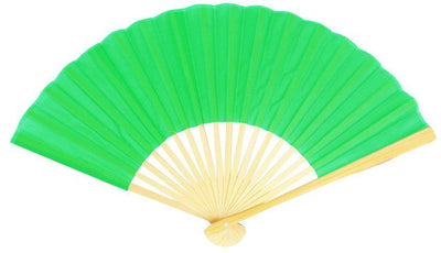 (100 PACK) 9" Light Lime Green Silk Hand Fans for Weddings