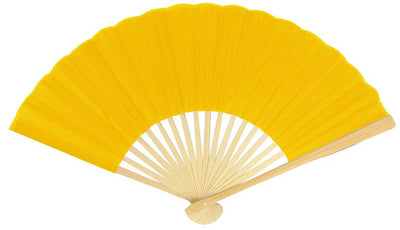 9" Yellow Silk Hand Fans for Weddings (10 Pack) - AsianImportStore.com - B2B Wholesale Lighting and Decor