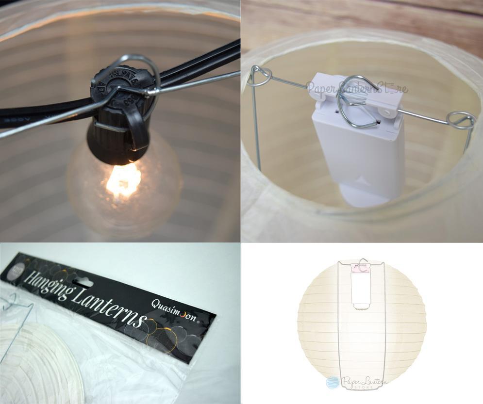 18" Irregular Ribbed White Shimmering Nylon Lantern, Durable, Hanging