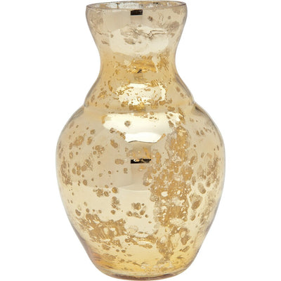 BLOWOUT (20 PACK) Vintage Mercury Glass Vase (5.5-Inch, Evelyn Classic Design, Gold) - Decorative Flower Vase - For Home Decor and Wedding Centerpieces