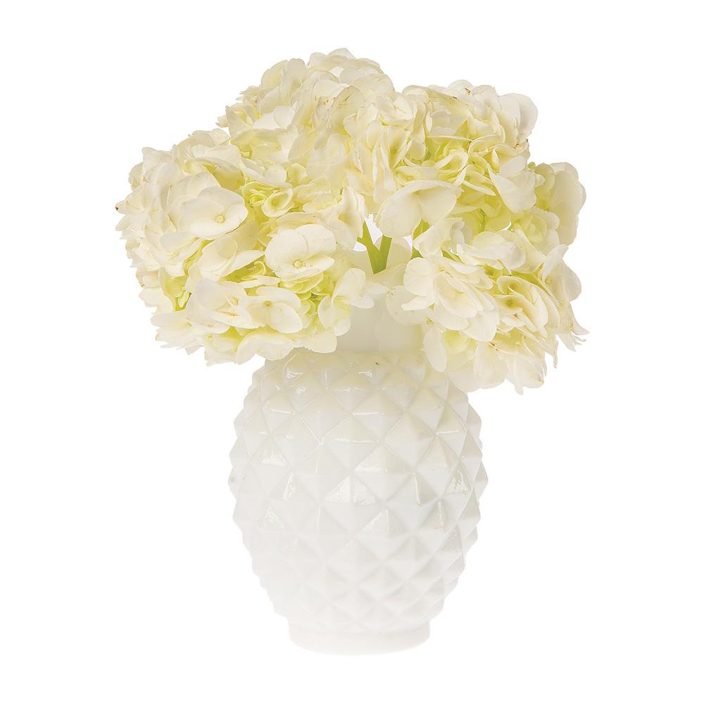 Vintage Milk Glass Vase (6-Inch, Willa Ruffled Pineapple Design, White) - Decorative Flower Vase - For Home Decor and Wedding Centerpieces - AsianImportStore.com - B2B Wholesale Lighting and Decor
