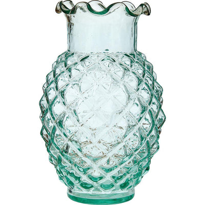 Vintage Glass Vase (6-Inch, Willa Ruffled Pineapple Design, Vintage Green) - Decorative Flower Vase - For Home Decor and Wedding Centerpieces - AsianImportStore.com - B2B Wholesale Lighting and Decor