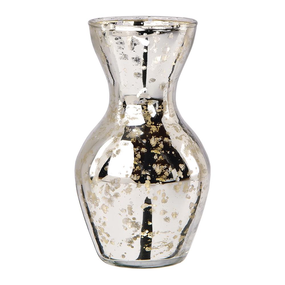 2 PACK | Mini Vintage Mercury Glass Vase (4.5-Inch, Adelaide Cone Top Design, Silver) - Decorative Flower Vase for Home Décor - AsianImportStore.com - B2B Wholesale Lighting & Decor since 2002
