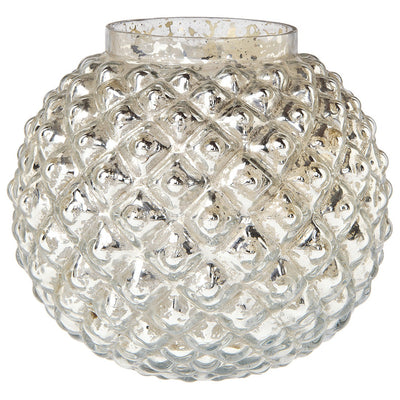 Vintage Mercury Glass Vase (5-Inch, Hazel Bubble Design, Silver) - Decorative Flower Vase - For Home Decor, Party Decorations and Wedding Centerpieces - AsianImportStore.com - B2B Wholesale Lighting & Décor since 2002.