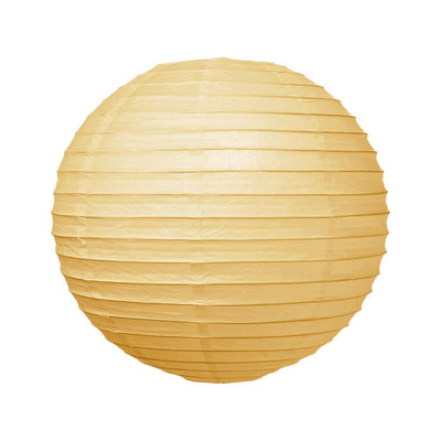 Ivory 18 Inch Round Parallel Ribbed Premium Paper Lantern - AsianImportStore.com - B2B Wholesale Lighting and Decor
