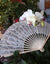 9" White Lace Fabric Bamboo Hand Fan for Weddings - AsianImportStore.com - B2B Wholesale Lighting and Decor