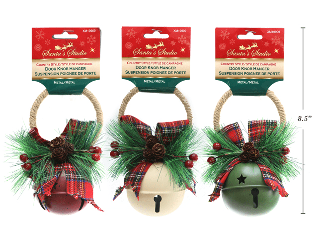  Large Brown Country Jingle Bell Door Knob Hanger Christmas Holiday Decoration - AsianImportStore.com - B2B Wholesale Lighting and Decor
