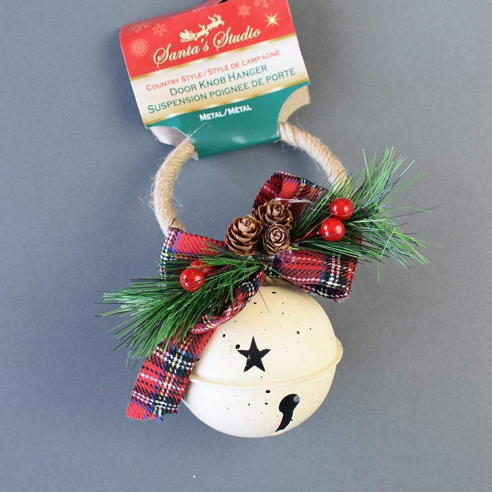 Large Ivory Country Jingle Bell Door Knob Hanger Christmas Holiday Decoration - AsianImportStore.com - B2B Wholesale Lighting and Decor