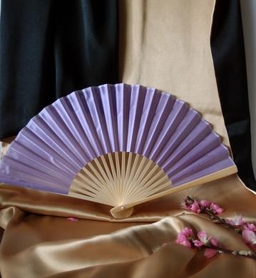 BULK PACK (50) 9" Lavender Silk Hand Fans for Weddings - AsianImportStore.com - B2B Wholesale Lighting and Decor