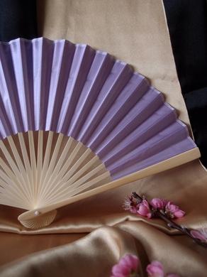 BULK PACK (50) 9" Lavender Silk Hand Fans for Weddings - AsianImportStore.com - B2B Wholesale Lighting and Decor