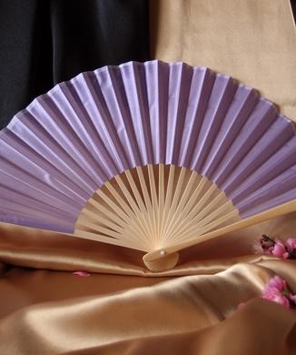 BULK PACK (50) 9" Lavender Silk Hand Fans for Weddings - AsianImportStore.com - B2B Wholesale Lighting and Decor
