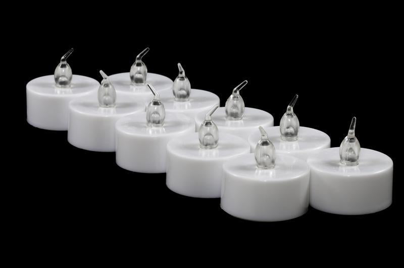 (Discontinued) (108 PACK) Amber Orange LED Battery Operated Flameless Tea Light - White Color Candles