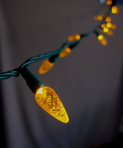 70 Outdoor Orange LED C6 Halloween String Lights, 24 FT Green Cord, Weatherproof, Expandable - AsianImportStore.com - B2B Wholesale Lighting and Decor