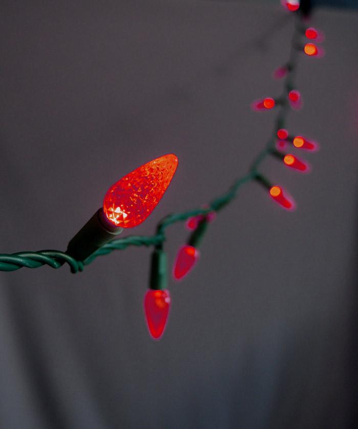  70 Outdoor Red LED C6 Strawberry String Lights, 24 FT Green Cord, Weatherproof, Expandable - AsianImportStore.com - B2B Wholesale Lighting and Decor